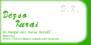 dezso kurai business card